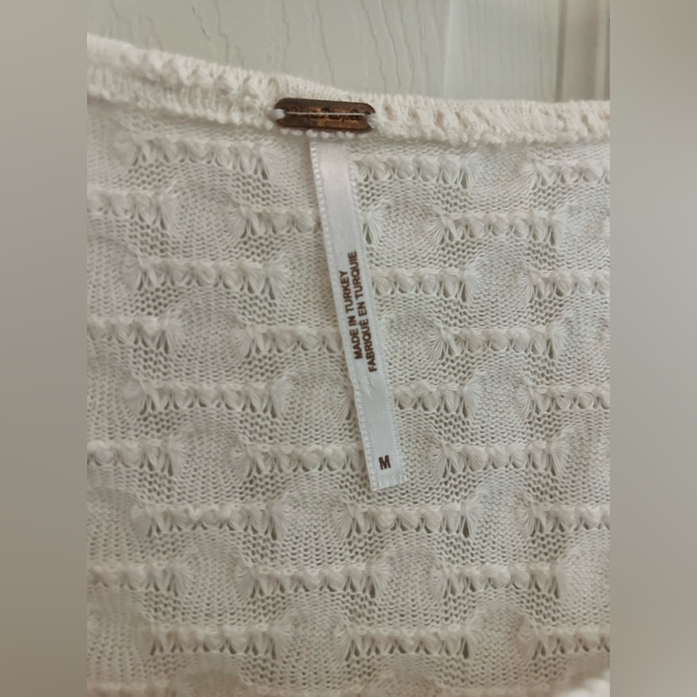 Free People knit- frilly tank in cream - Picture 3 of 8